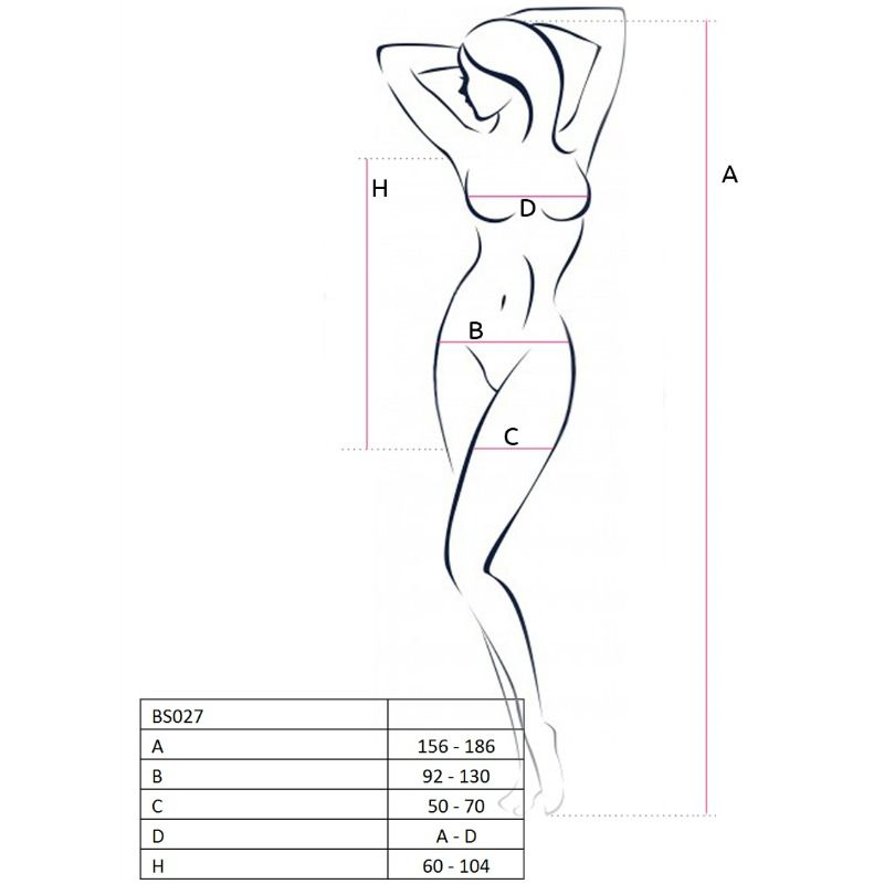 PASSION - WOMAN BS027 ABITO NERO STILE BODYSTOCKING TAGLIA UNICA Passion Woman Bodystockings