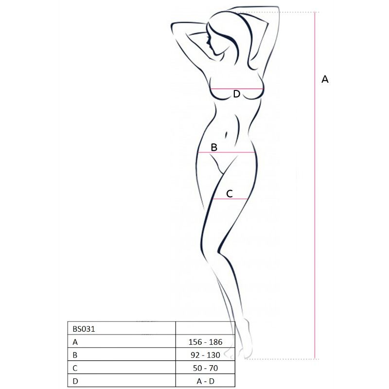 PASSION - DONNA BS031 BODYSTOCKING NERO TAGLIA UNICA Passion Woman Bodystockings