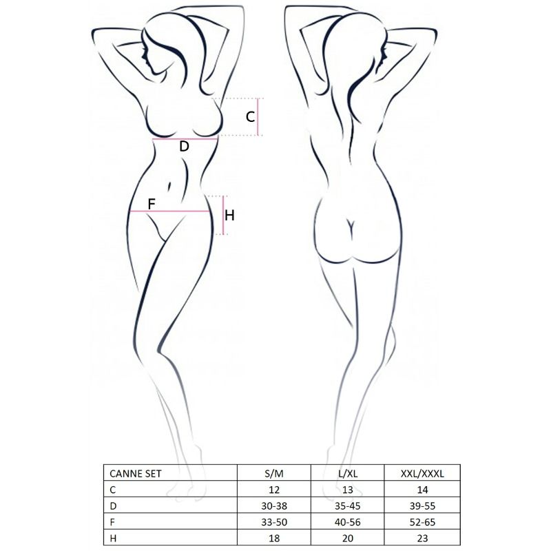 PASSION - SET CANNE DONNA NERO TAGLIA L/XL Passion Woman Sets