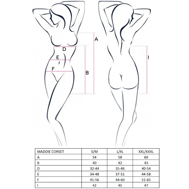 PASSION - WOMAN MADDIE CORSETTO NERO TAGLIA S/M Passion Woman Corsets