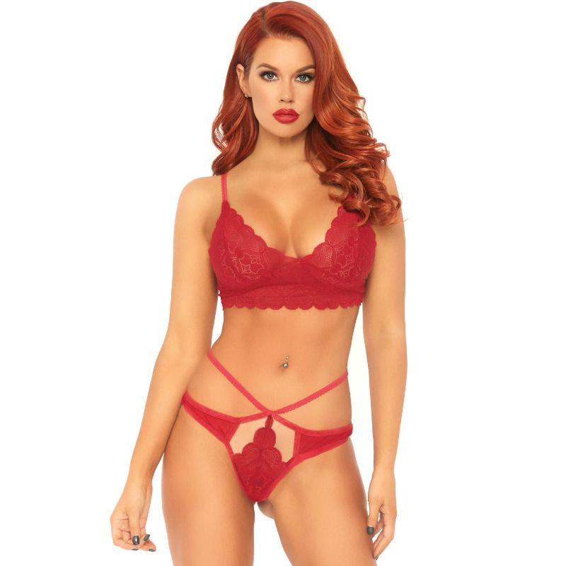 LEG AVENUE - SET 2 PEZZI BRALETTE E PERIZOMA IN PIZZO M/L Leg Avenue Sets