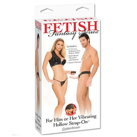 FETISH FANTASY SERIES - IMBRACATURA VIBRANTE FETISH HOLLOW PER LUI E LEI NATURALE 14CM Fetish Fantasy Series