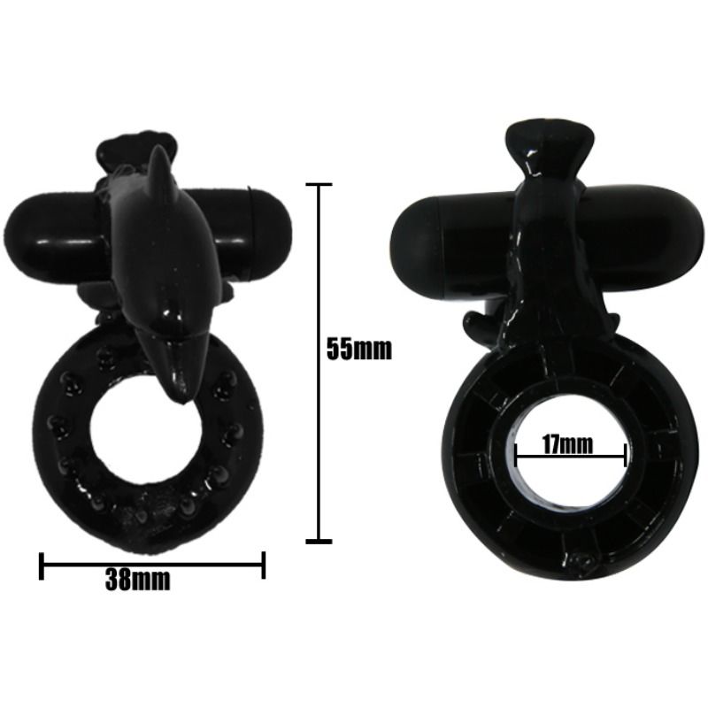 BAILE - SWEET RING ANELLO CON STIMOLATORE CLITORIDEO DELFINO Baile For Him