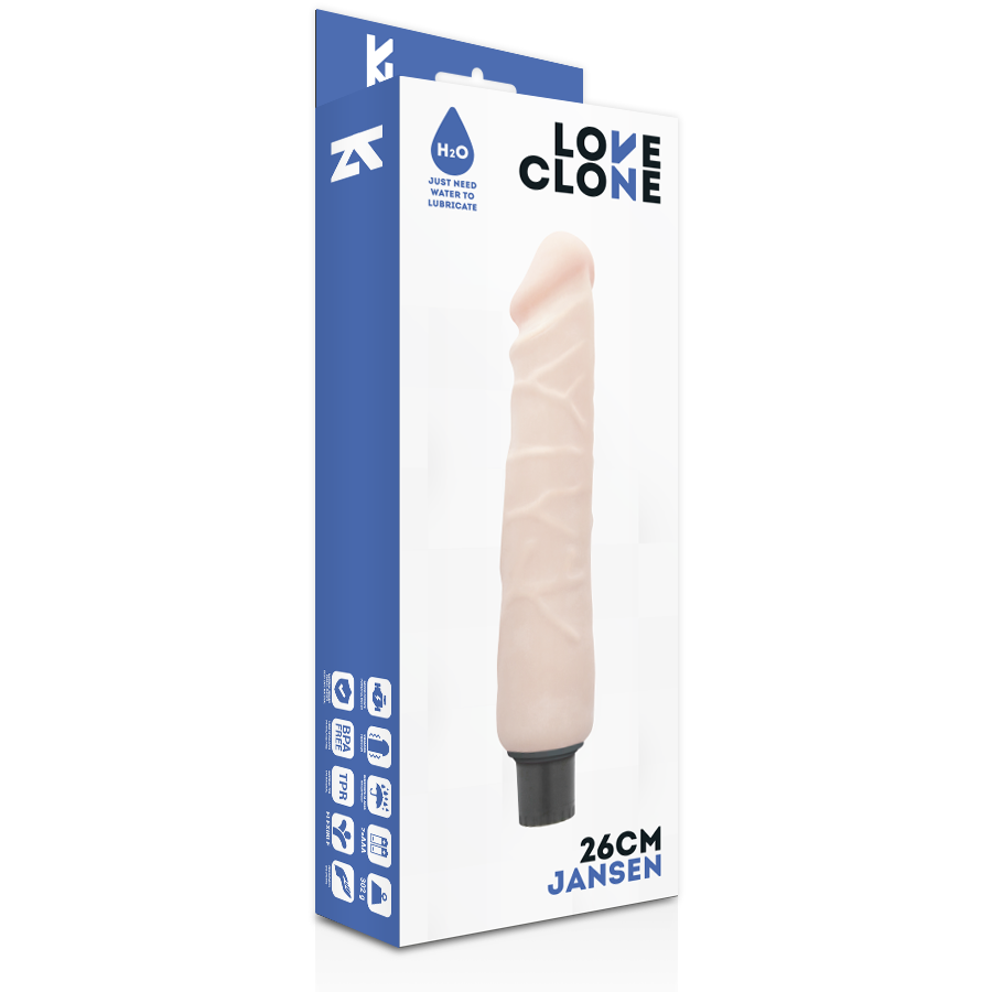 LOVECLONE - VIBRATORE AUTOLUBRIFICANTE JANSEN 26 CM -O- 4.2 CM Loveclone