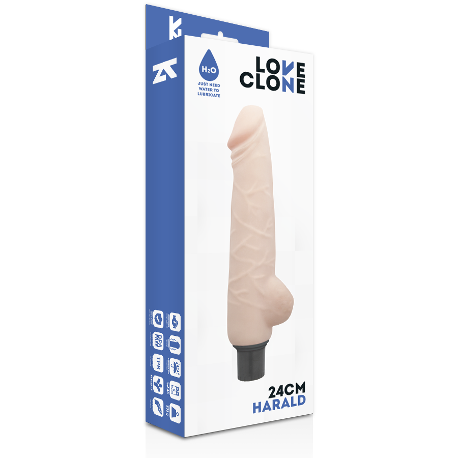 LOVECLONE - VIBRATORE HARALD AUTOLUBRIFICANTE 24 CM -O- 4 CM Loveclone
