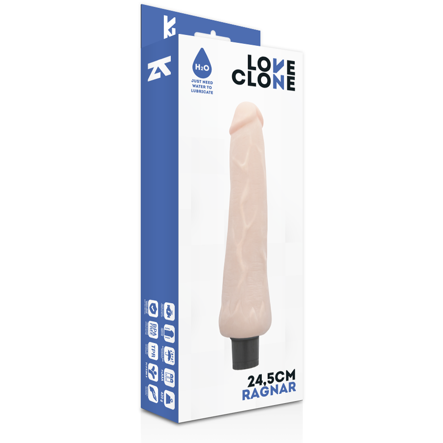 LOVECLONE - VIBRATORE AUTOLUBRIFICANTE RAGNAR 24.5 CM -O- 3.5 CM Loveclone