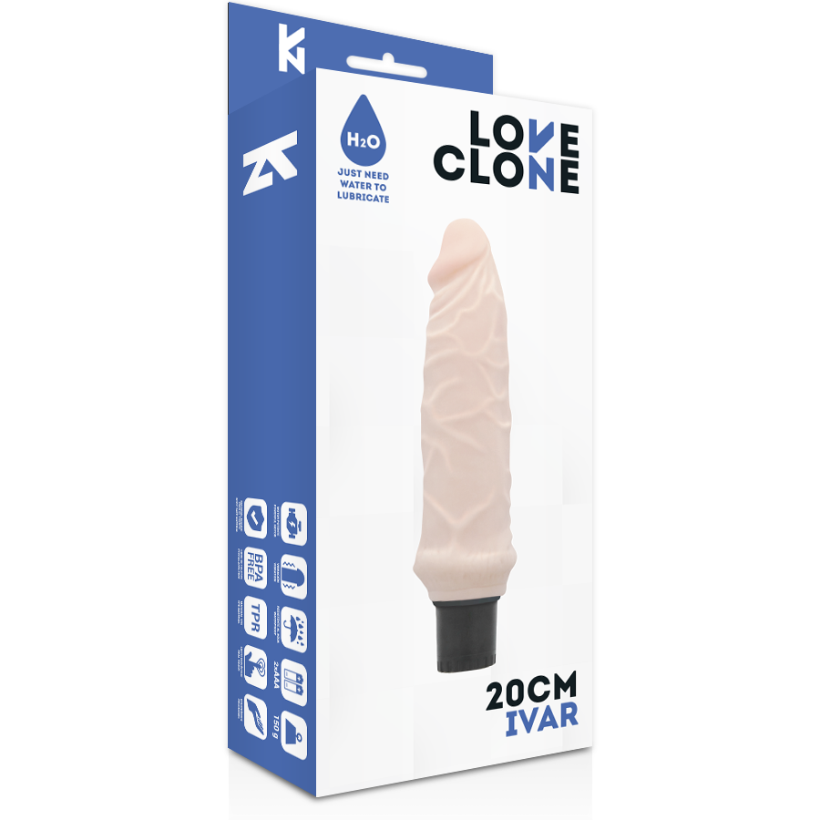 LOVECLONE - IVAR VIBRATORE AUTOLUBRIFICANTE 20 CM -O- 3.7 CM Loveclone
