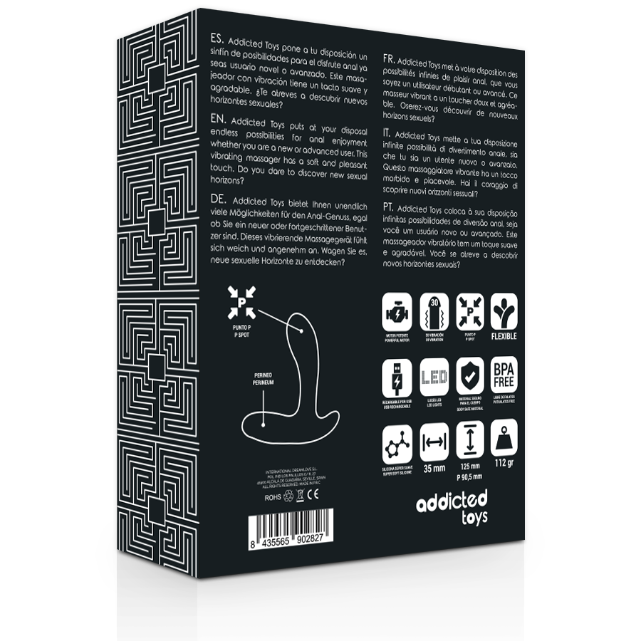 ADDICTED TOYS - MASSAGGIATORE ANALE VIBRAZIONE NERA Addicted Toys