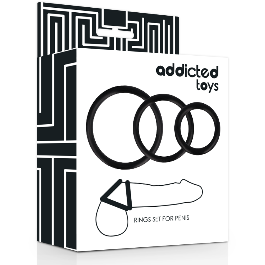 ADDICTED TOYS - SET DI ANELLI PER PENE NERO Addicted Toys