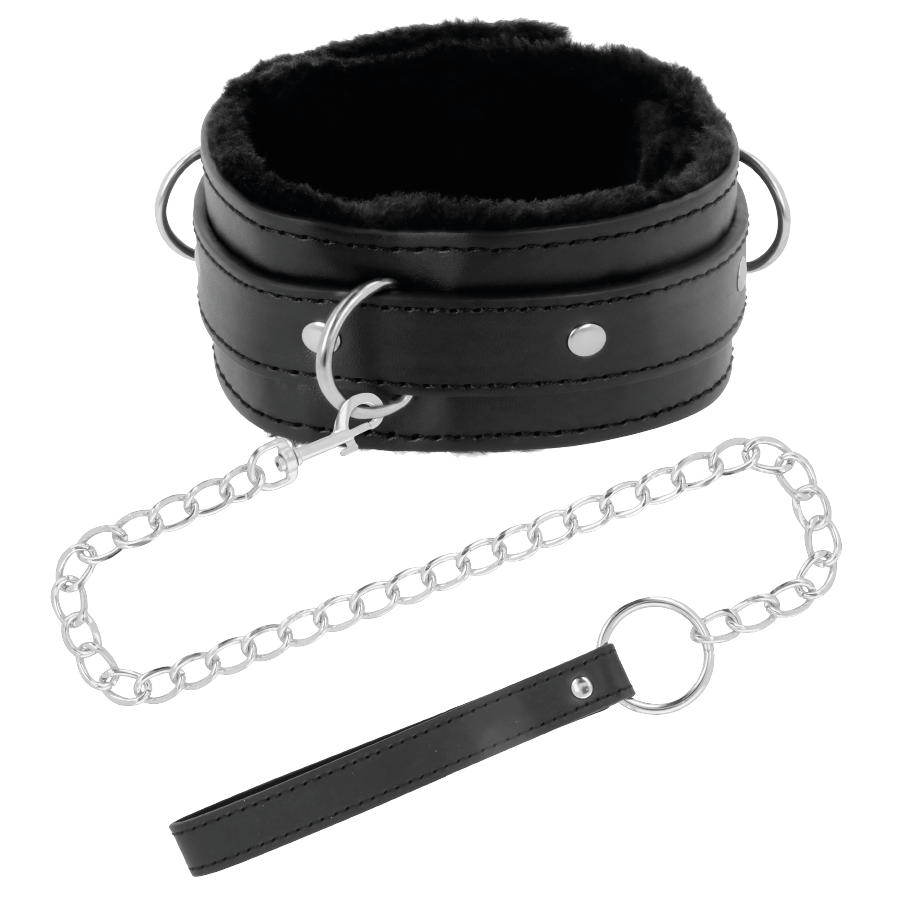 DARKNESS - COLLANA PER POSTURA CONFORTEVOLE CON CATENA IN PELLE Darkness Bondage