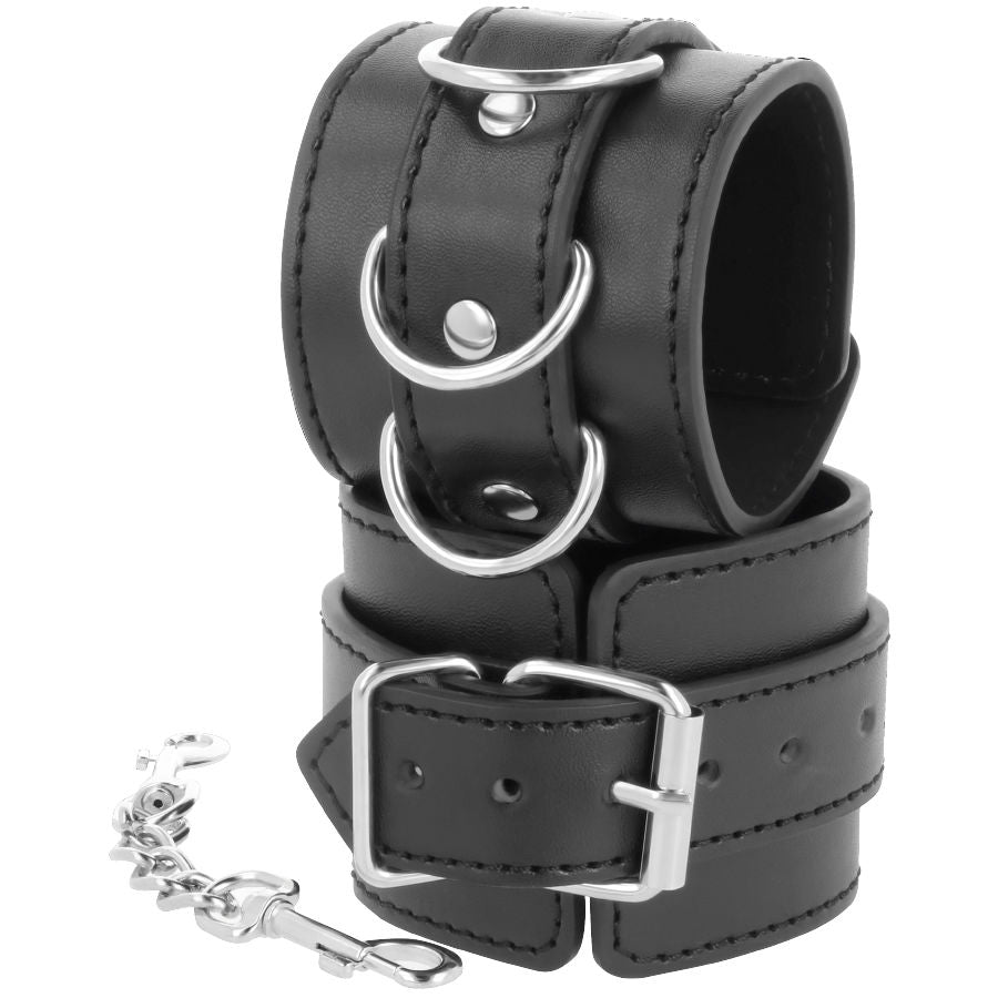DARKNESS - MANETTE ALLA CAVIGLIA REGOLABILI IN PELLE NERA Darkness Bondage