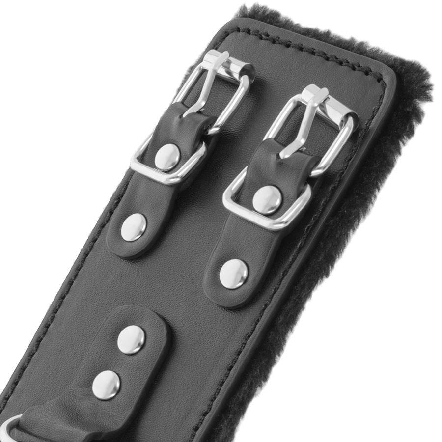 DARKNESS - MANETTE NERE REGOLABILI IN PELLE CON FODERA Darkness Bondage