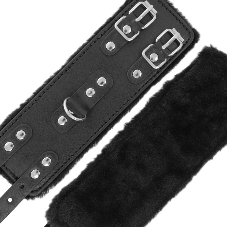 DARKNESS - MANETTE NERE REGOLABILI IN PELLE CON FODERA Darkness Bondage