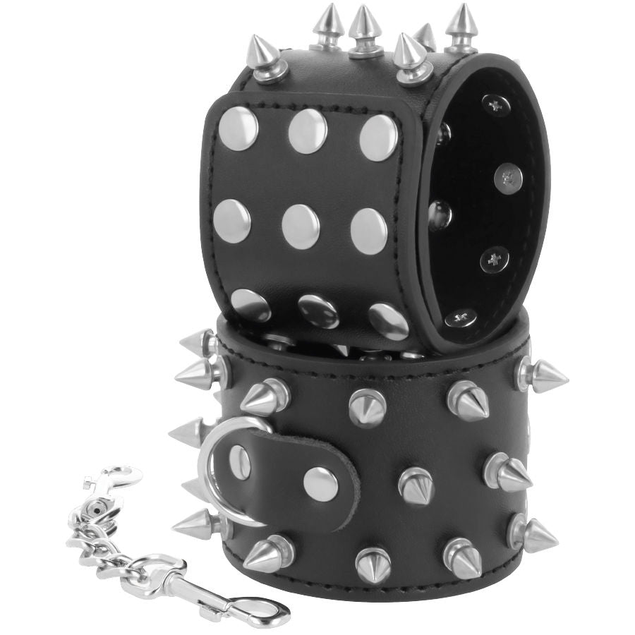 DARKNESS - MANETTE CON TESCHI E OSSA NERE CON SPUNTE Darkness Bondage