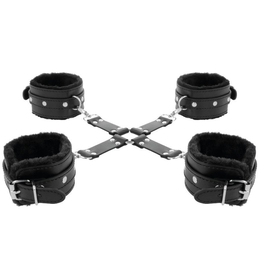DARKNESS - MANETTE IN PELLE PER PIEDI E MANI NERE Darkness Bondage