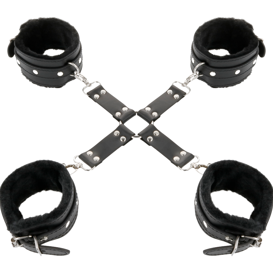 DARKNESS - MANETTE IN PELLE PER PIEDI E MANI NERE Darkness Bondage