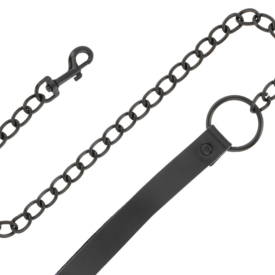 DARKNESS - MANETTE E COLLETTO IN PELLE NERA Darkness
