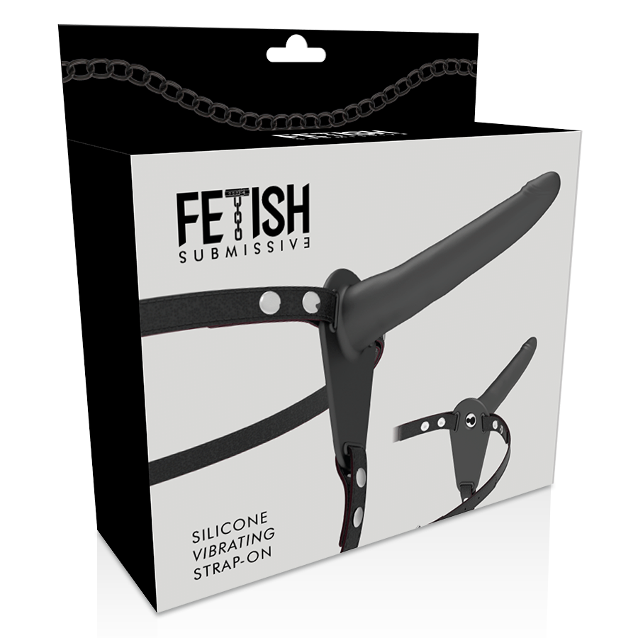 FETISH SUBMISSIVE HARNESS - VIBRATORE IN SILICONE NERO 15 CM Fetish Submissive Harness