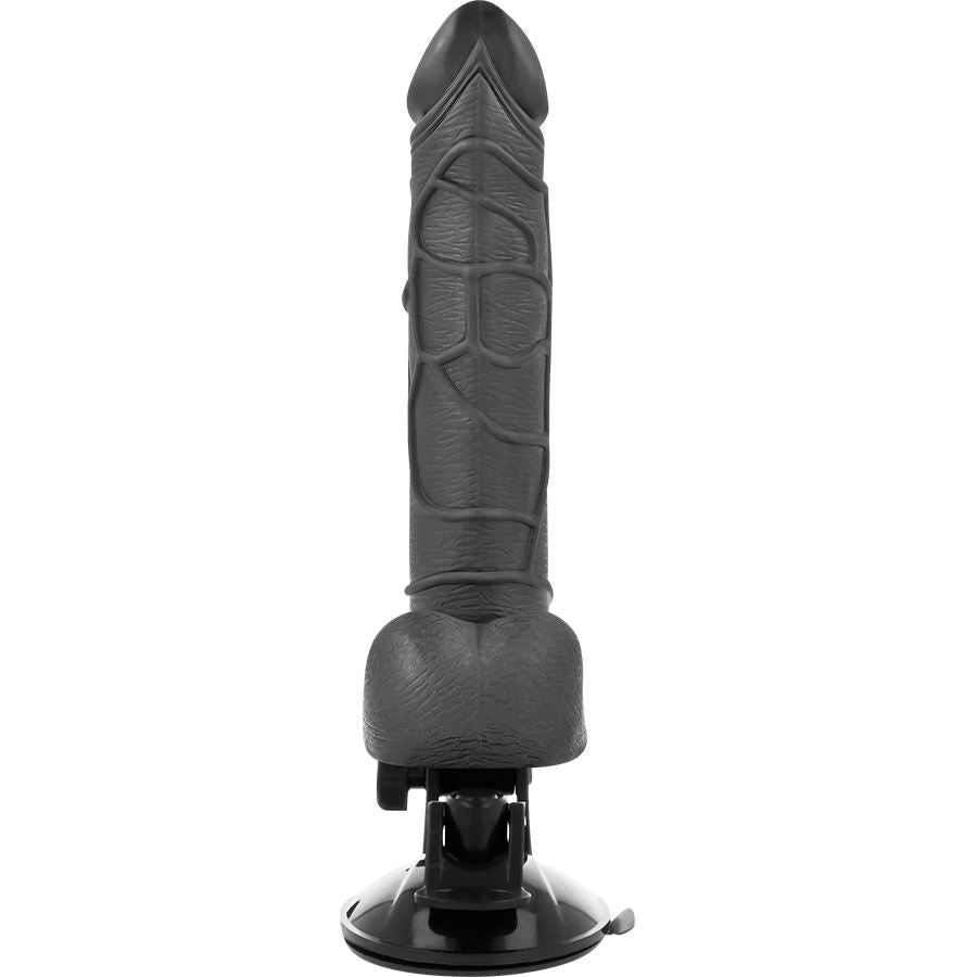 BASECOCK - VIBRATORE REALISTICO TELECOMANDO NERO CON TESTICOLI 19.5 CM -O- 4 CM Basecock