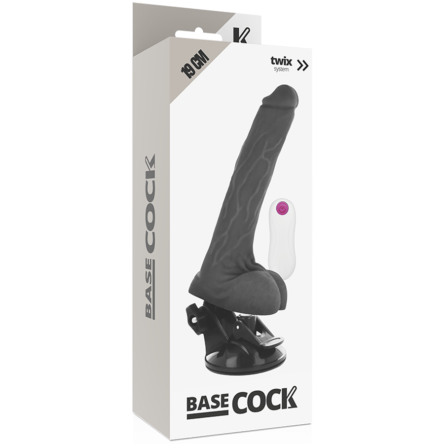 BASECOCK - VIBRATORE REALISTICO TELECOMANDO NERO 19 CM -O- 4 CM Basecock