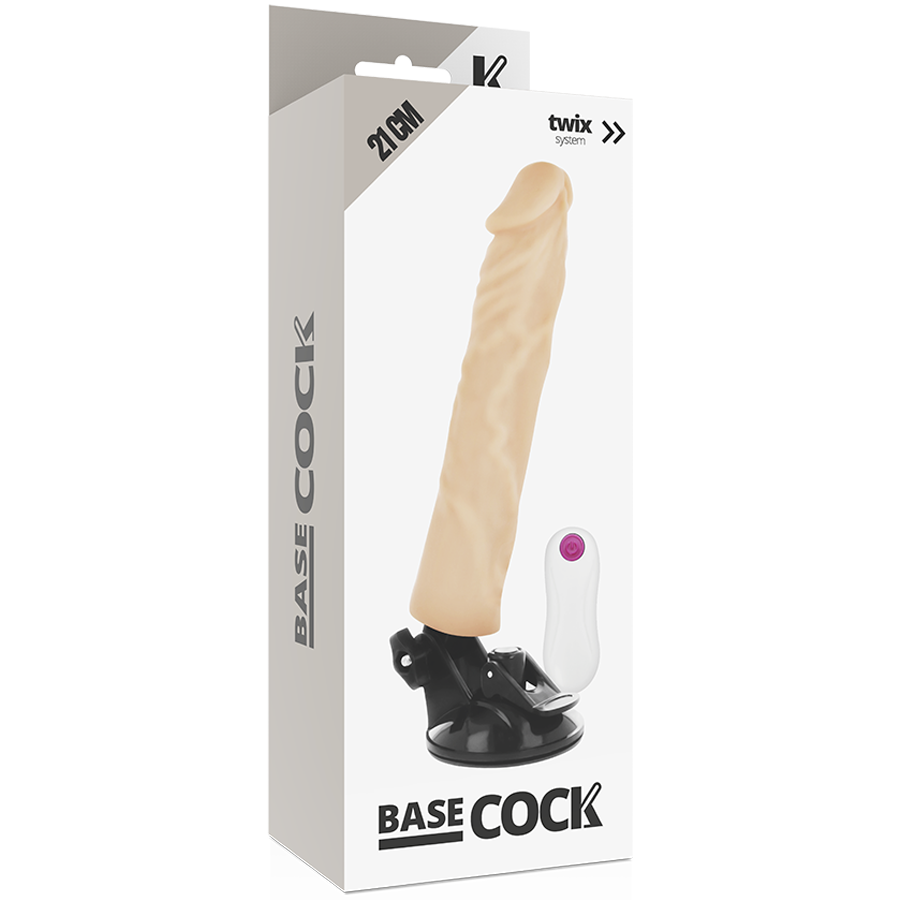 BASECOCK - VIBRATORE REALISTICO TELECOMANDO NATURALE 21 CM -O- 4 CM Basecock