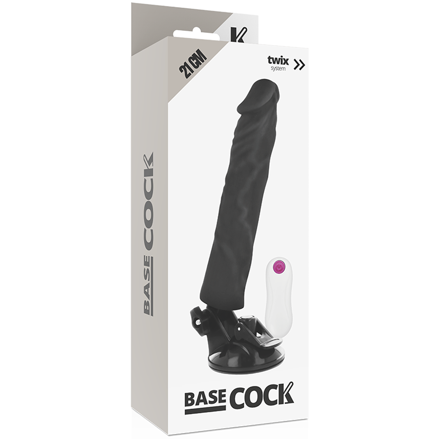 BASECOCK - VIBRATORE REALISTICO TELECOMANDO NERO 21 CM -O- 4 CM Basecock