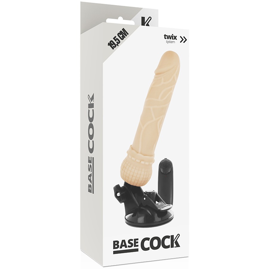 BASECOCK - VIBRATORE TELECOMANDO NATURALE REALISTICO 19.5 CM -O- 4 CM Basecock