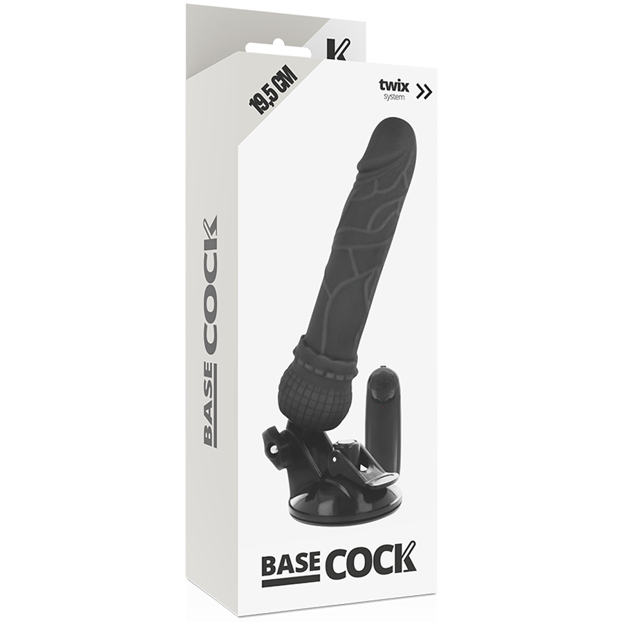 BASECOCK - VIBRATORE REALISTICO TELECOMANDO NERO 19.5 CM -O- 4 CM Basecock