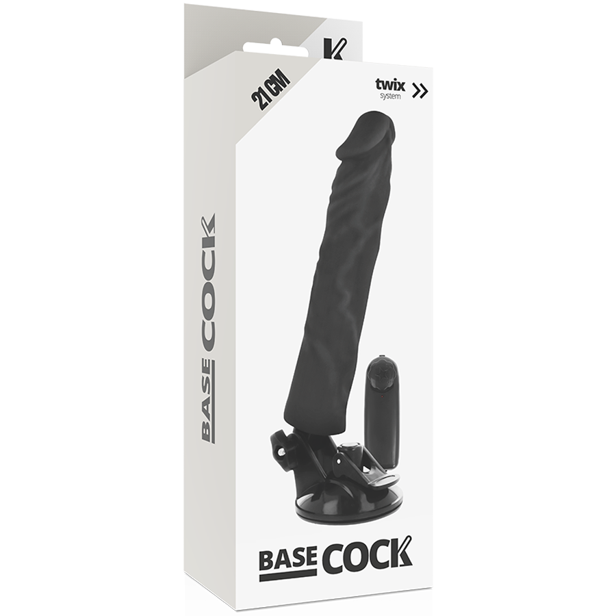 BASECOCK - VIBRATORE REALISTICO TELECOMANDO NERO 21 CM -O- 4 CM Basecock