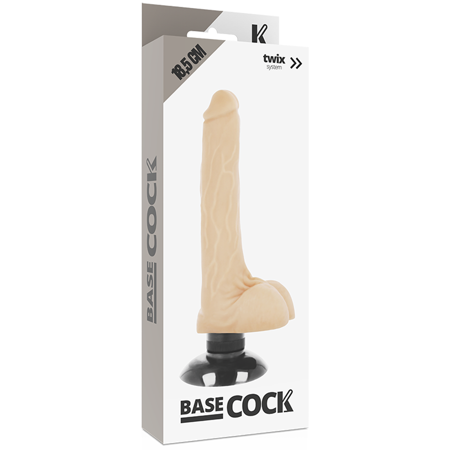 BASECOCK - VIBRATORE REALISTICO 2-1 NATURALE 18.5 CM -O- 4 CM Basecock