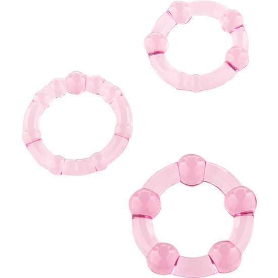 SEVEN CREATIONS - SET DI TRE ANELLI PER PENE ROSA Seven Creations