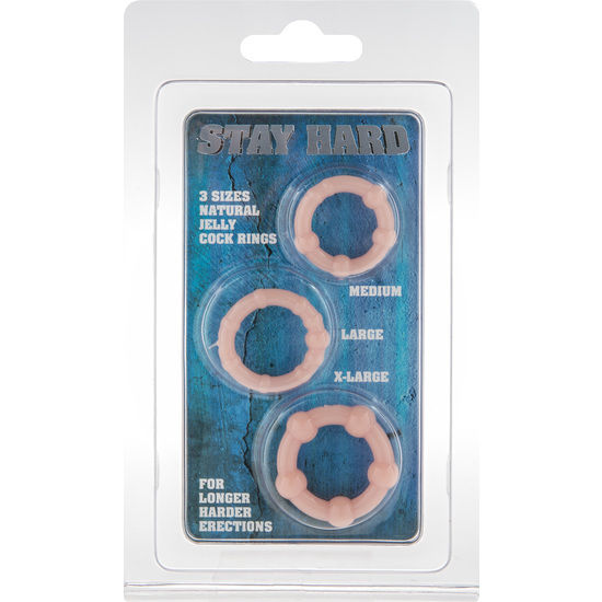 SEVEN CREATIONS - SET DI TRE ANELLI PER PENE IN PELLE Seven Creations