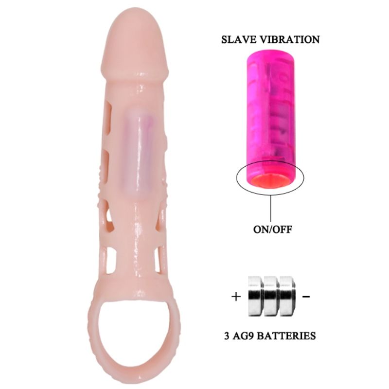 BAILE - COPERTURA ESTENSORE PENE CON VIBRAZIONE E CINTURINO NATURALE 13.5 CM Baile For Him