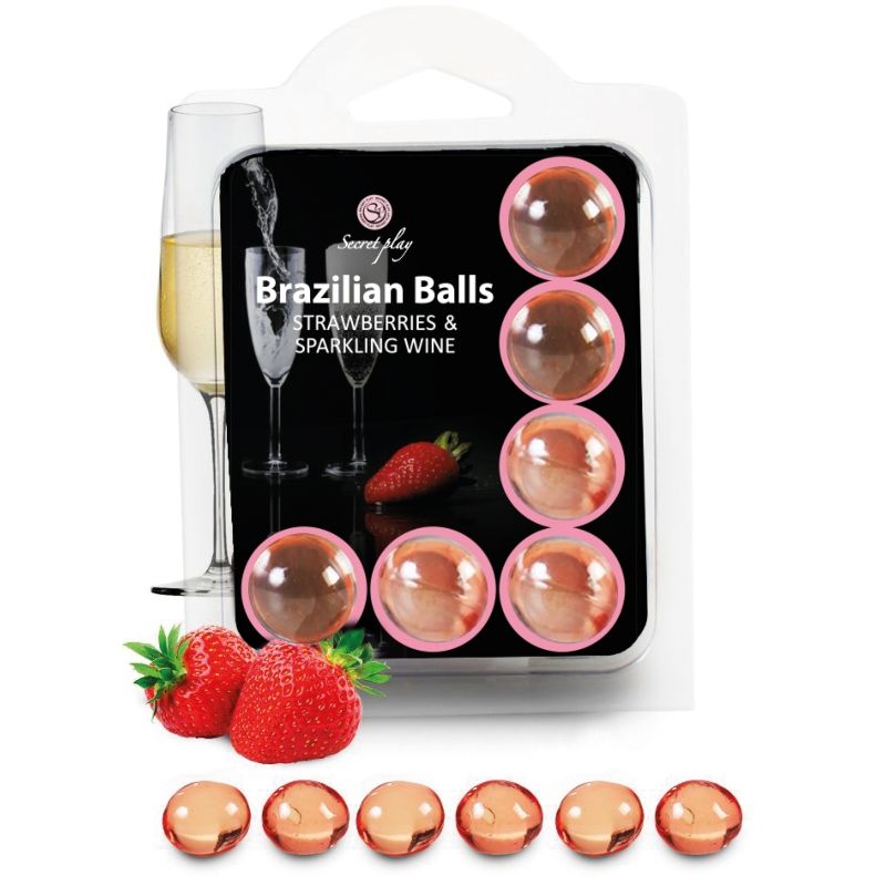 SECRETPLAY - SET 6 PALLINE BRASILIANI FRAGOLE CON CAVA Secretplay Cosmetic