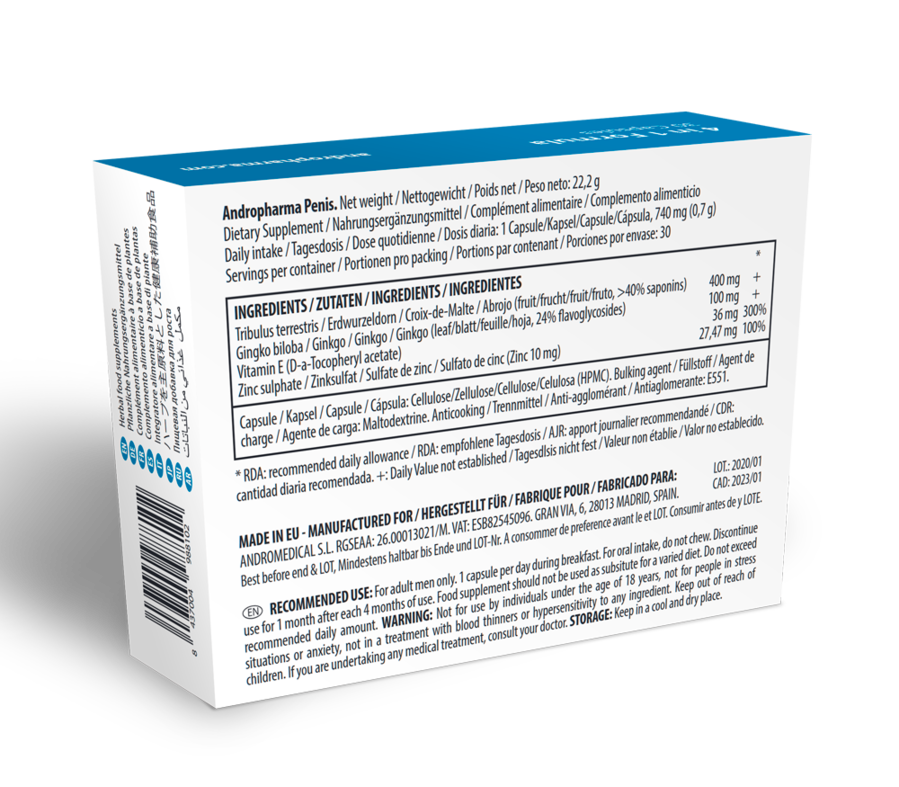 ANDROPHARMA PENIS - INTEGRATORE PER L''ALLARME DEL PENE Andro Medical