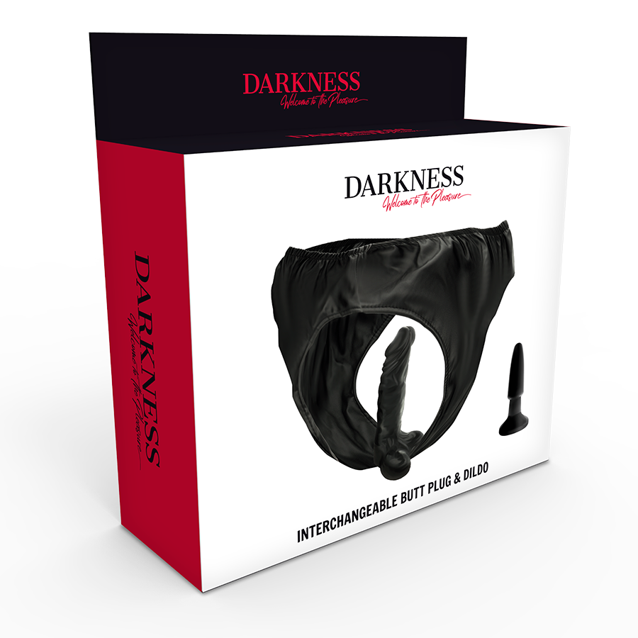 DARKNESS - SLIP CON TAPPO E DILDO INTERCAMBIABILE Darkness Sensations