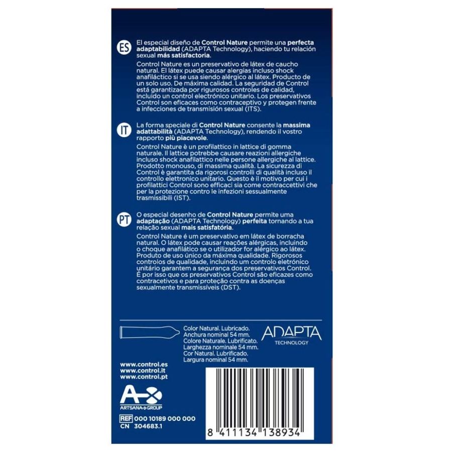 CONTROL - ADAPTA NATURE CONDOMS 24 UNITS Control Condoms
