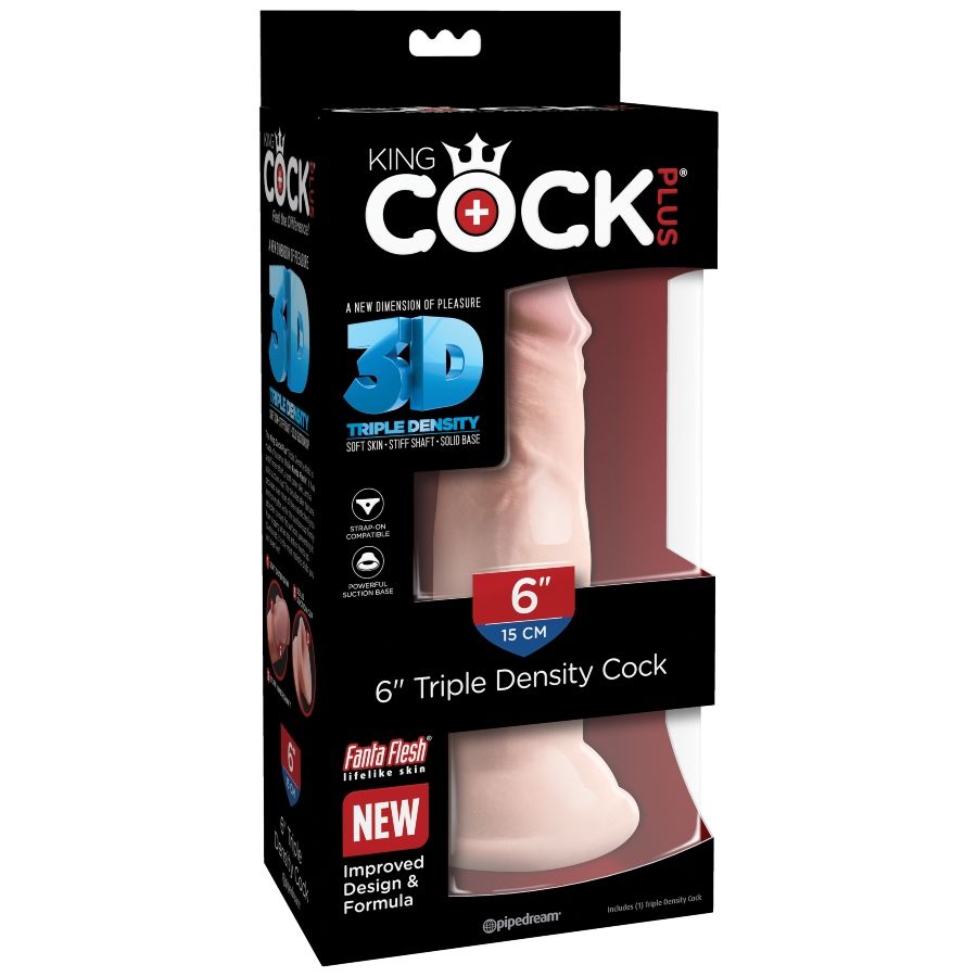 KING COCK - DILDO TRIPLA DENSIT 15 CM King Cock Plus