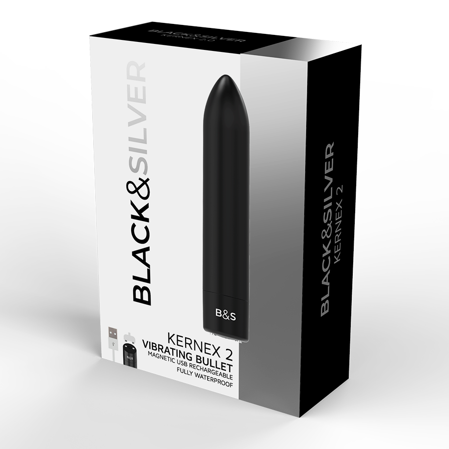 BLACK&SILVER - KERNEX 2 PROIETTILE MAGNETICO VIBRANTE NERO Black&silver