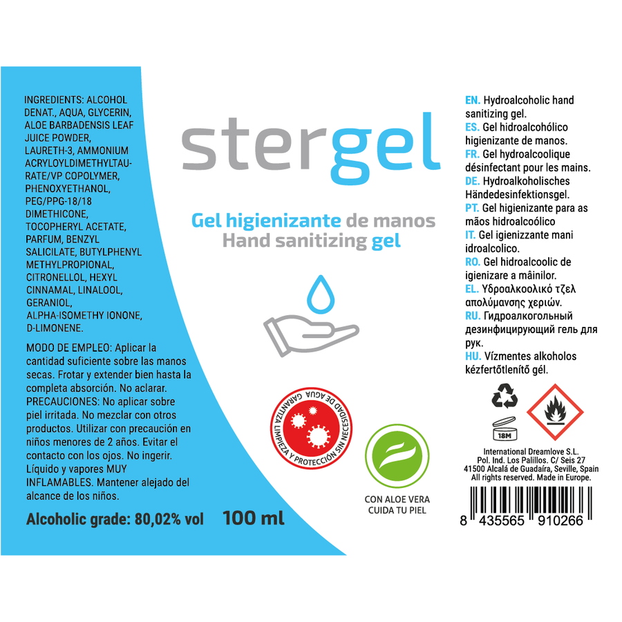 STERGEL - GEL IGIENIZZANTE MANI IDROALCOLICO ALOE VERA 100ML Stergel