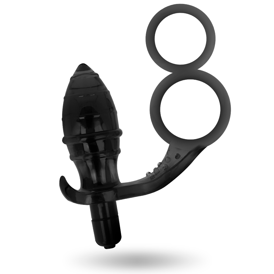 ADDICTED TOYS - PLUG ANALE CON DOPPIO ANELLO NERO Addicted Toys