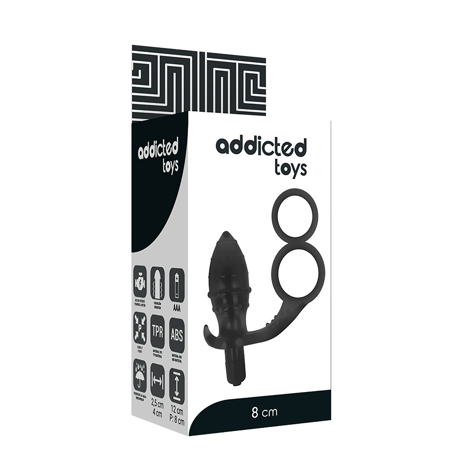ADDICTED TOYS - PLUG ANALE CON DOPPIO ANELLO NERO Addicted Toys