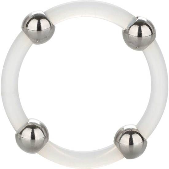 CALEXOTICS - ANELLO IN SILICONE CON PERLINE IN ACCIAIO L Calexotics