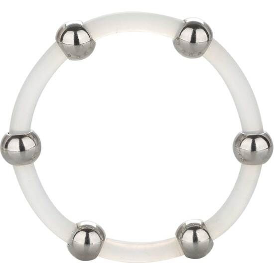 CALEXOTICS - ANELLO IN SILICONE CON PERLINE IN ACCIAIO XL Calexotics