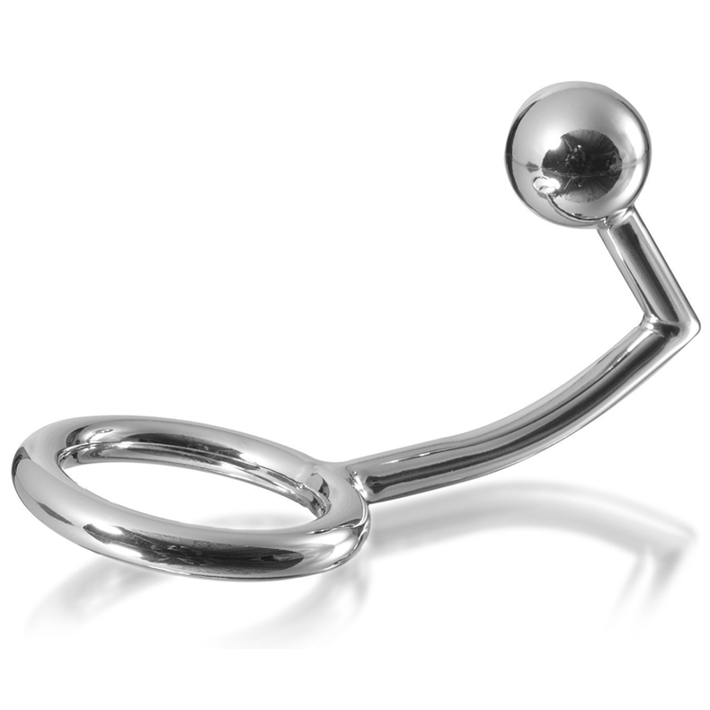 METAL HARD - ANELLO COCK RING CON GANCIO INTRUSO ANALE 40MM Metal Hard