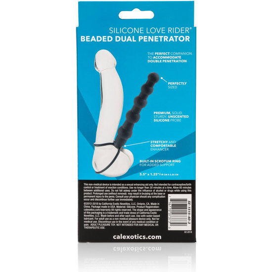 CALEXOTICS - DOPPIO PENETRATORE CON PERLINE NERO Calexotics