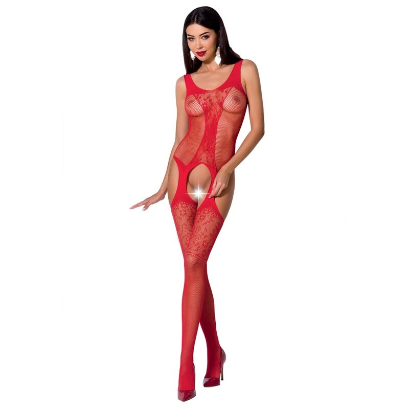 PASSION - WOMAN BS072 BODYSTOCKING TAGLIA UNICA ROSSO Passion Woman