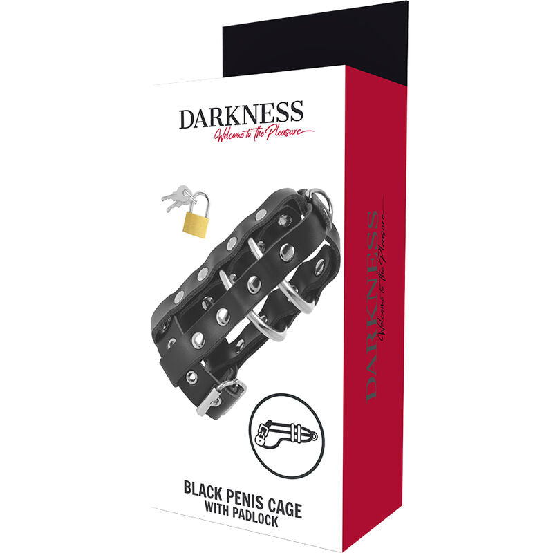 DARKNESS - GABBIA DI CASTIT IN PELLE CON SERRATURA Darkness Bondage