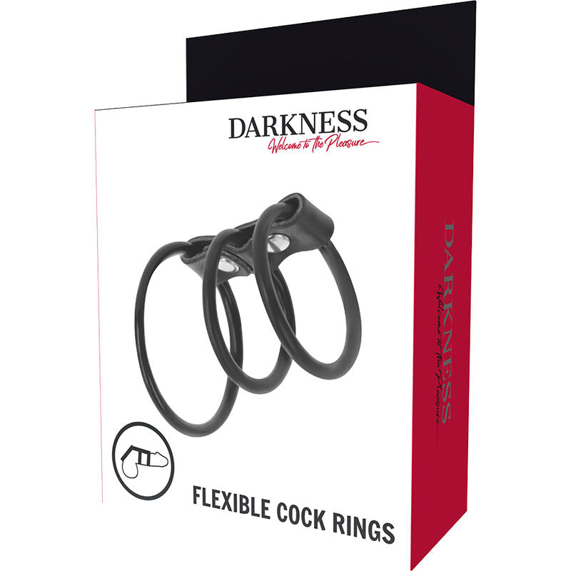 DARKNESS - SET DI 3 ANELLI PER PENE FLESSIBILI Darkness Bondage