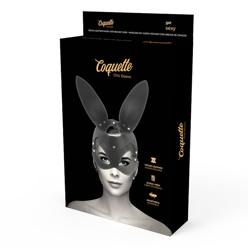 COQUETTE CHIC DESIRE - MASCHERA VEGANA IN PELLE CON ORECCHIE DI CONIGLIO Coquette Accessories